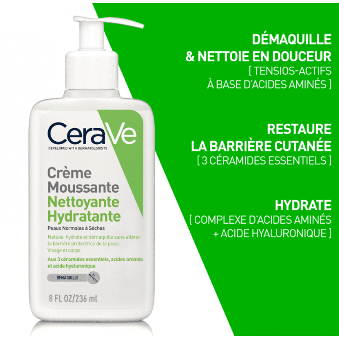 CeraVe - Crème Moussante Nettoyante Hydratante Visage