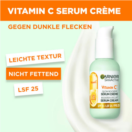 Garnier Skin Active Sérum Crème Vitamine C Glow Spf25, 50 ml Univers  Cosmetix Dakar - Sénégal