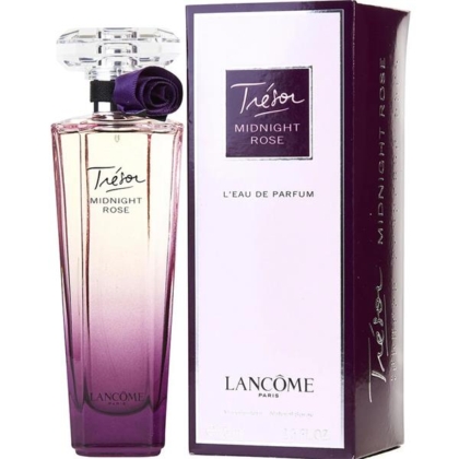 L'Eau de Parfum pour femme Lancôme Trésor Midnight Rose 30 ml arbore un élégant flacon en verre dégradé, passant du violet profond au transparent, rehaussé d'une charmante rose violette sur le col. Son élégant packaging violet et blanc capture son essence séduisante. Dakar