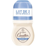 Rogé Cavaillès Déodorant Absorb+ anti-transpiration et odeurs, lot de 2 roll-on 50 ml avec capsules bleues et étiquette "OFFRE SPÉCIALE" en haut, signale une promotion spéciale pour ce pack duo. Dakar