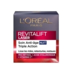 Une boîte de L'Oréal Crème Nuit Visage Anti-Rides Profond Revitalift Laser 50 ml - parfait pour lisser les rides, retexturer et restaurer la peau comme complément idéal à votre routine L'Oréal Crème Jour. Dakar
