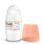 Un déodorant blanc Etiaxil Anti-transpirant Protection 48h Roll-on Peau Sensible 50ml avec un bouchon transparent, conçu pour les peaux sensibles, offre une protection de 48 heures et est sans alcool. Dakar