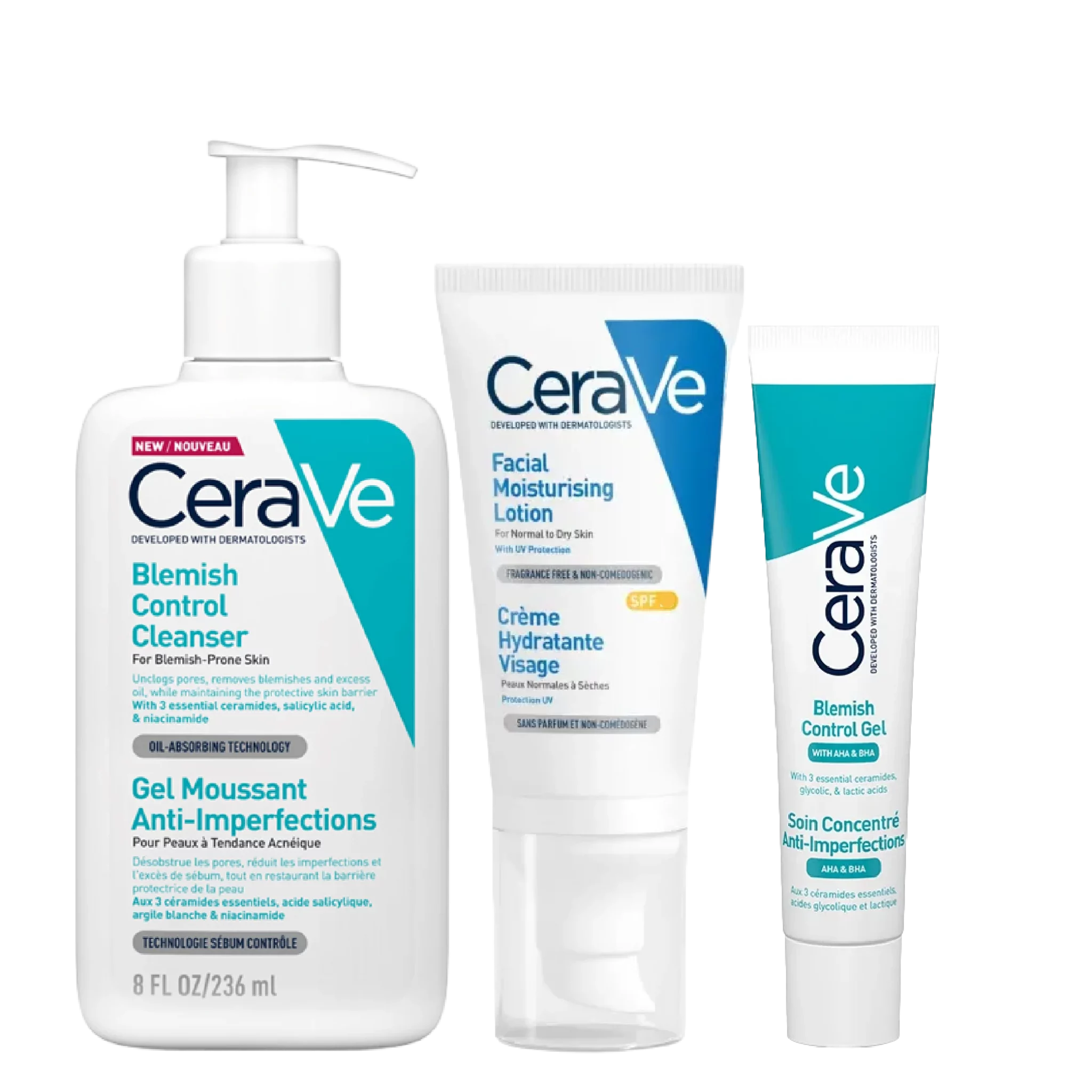 Cerave Routine Soins Essentiels Peaux sujettes aux Imperfections ...
