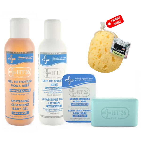 HT26 Gamme Bébé Visage et Corps + Éponge Bain OFFERT Univers Cosmetix