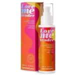Un flacon de 100 ml (3.3 fl. oz) de Love To Love Huile de Massage Gourmande Et Chauffante Barbe à Papa, dans une boîte colorée rose, orange et jaune - une délicieuse huile de massage chauffante parfumée à la barbe à papa par Love To Love. Dakar