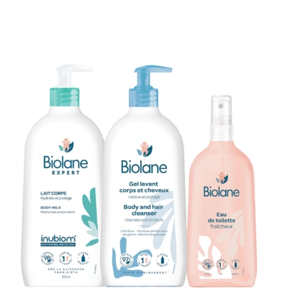 Découvrez Biolane Gamme Fresh Bébé Soins HYDRATATION + Tétine OFFERT, qui comprend des soins hydratants essentiels pour bébé dans des flacons au design bleu et vert, ainsi qu'une tétine offerte. Dakar