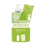 SVR Sebiaclear Duo Crème Lavante Hydratante Apaisante Flacon de 400 ml avec pompe et pochette de recharge écologique de 400 ml, avec une offre spéciale et un emballage conçu pour utiliser 76% de plastique en moins. Dakar