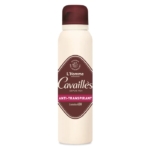 Aérosol beige et marron de Cavaillès L'Homme Déodorant Anti Transpirant 48H Spray 150ml, portant le nom du produit, "ANTI-TRANSPIRANT" en rose, et "Contrôle 48H" sur l'étiquette frontale. Dakar