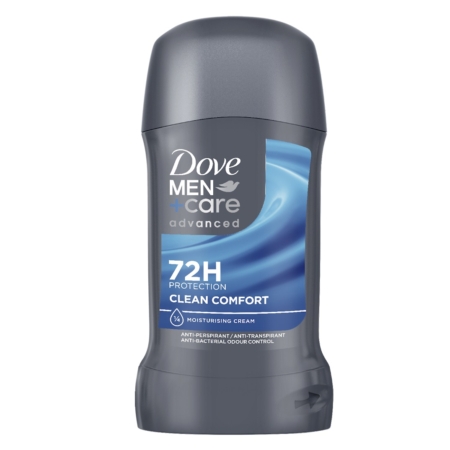 Dove MEN CARE Advanced Clean Comfort Roll On Anti Transpirant 72h 50 ml, offrant une protection de 72 heures et contenant une crème hydratante. Dakar