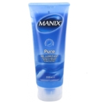 Un tube de 200ml de Manix Pure Gel Lubrifiant Intime à Base d'Eau, un gel lubrifiant intime à base d'eau, avec un texte blanc et bleu sur l'emballage. Dakar