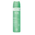 SVR SPIRIAL Spray Végétal Déodorants et Anti-Transpirants Sans Sels d'Aluminium 75 ml, dans un bidon vert avec texte blanc et vert clair, est conçu pour les peaux sensibles et offre une protection anti-humidité efficace. Dakar