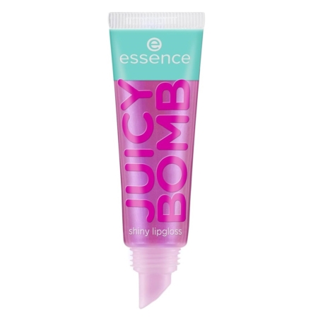 Le brillant à lèvres brillant Juicy Bomb 105 Bouncy Bubblegum d'Essence Cosmetics de 10 ml est doté d'un capuchon vert menthe, d'un corps rose avec des lettres en gras et d'une pointe pointue pour une application précise. Dakar