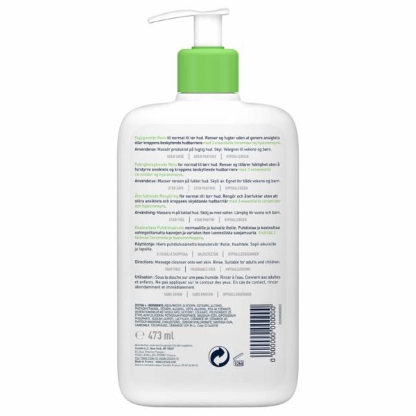CeraVe Crème Lavante Hydratante Peaux Séches 236 ml – Image 2