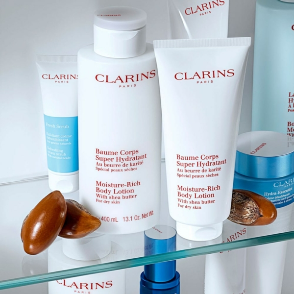 Clarins Baume Corps Super Hydratant Au beurre de karité Soin corps  soin hydratant 400ml – Image 4