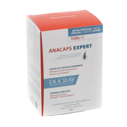 Ducray Anacaps Expert Gélules Chute de Cheveux Chronique 3 mois 90 Gélules