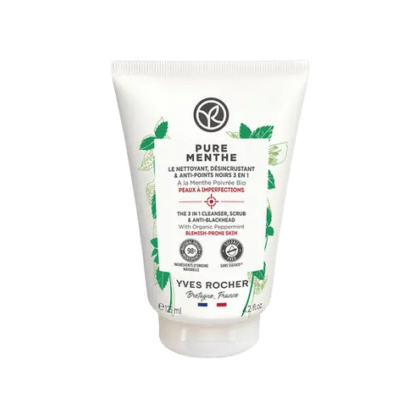 Yves Rocher Nettoyant Désincrustant Et Anti Points Noirs 3 en 1 Pure Menthe 125 ml