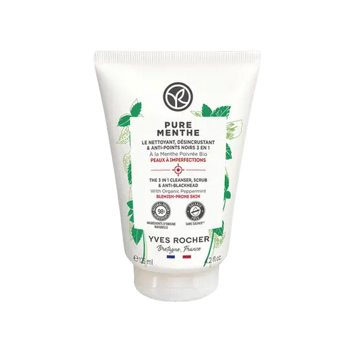 Yves Rocher Nettoyant Désincrustant Et Anti Points Noirs 3 en 1 Pure Menthe 125 ml