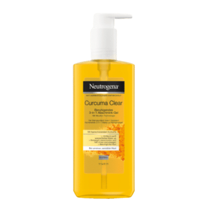 Découvrez le Gel micellaire Neutrogena Curcuma Clear de Neutrogena, 200 ml, un gel rééquilibrant inspiré des rues animées de Dakar, au Sénégal. Ce produit est doté d'un flacon pompe mettant en valeur son gel jaune à travers un flacon transparent orné d'étiquettes mettant en valeur des illustrations de curcuma orange. Dakar