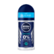 Un flacon de 50 ml de Déodorant Homme Roll On Fresh Ocean de NIVEA MEN au packaging bleu et blanc porte l'étiquette « 0% Aluminium » et offre une protection « 48h ». Surmonté d'un bouchon bleu foncé, il affiche un texte allemand indiquant « Haut Pro-Balance Klinisch Getestet ». Dakar