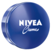 Un récipient en étain au design simple et classique, avec l'inscription « NIVEA Crème de Soin 400 ml » élégamment gravée sur son couvercle bleu. Dakar