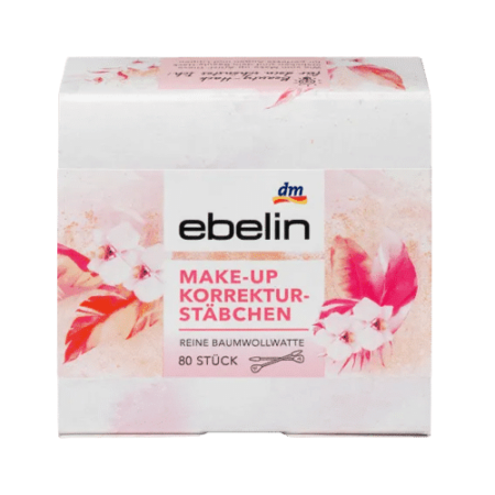Une boîte de Bâtonnets de Correction de Maquillage Ebelin 80 pièces, présentant un motif floral rose et inspirée par l'art vibrant de Dakar, Sénégal. Dakar