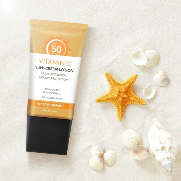 NEUTRIHERBS Crème solaire Spf50 éclaircissante et éclatante à la vitamine C 50 ml – Image 3