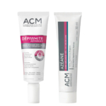 Deux produits de soin ACM Laboratoire Dermatologique Acm Depiwhite Pack Soin Visage Anti Tâche 2 dans des tubes blancs se tiennent debout sur un fond blanc. Dakar