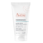 Un tube blanc de 50 ml du masque-gommage visage CLEANANCE d'Avène, destiné aux peaux sensibles et sujettes aux imperfections, orné d'un lettrage orange et noir et d'un design minimaliste, présenté comme matifiant et purifiant. Dakar