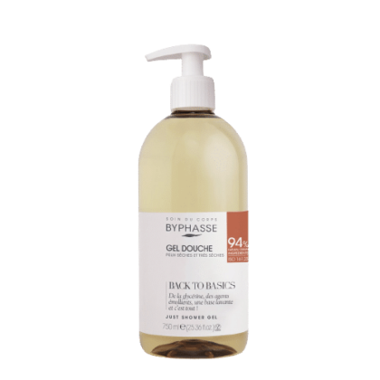 Byphasse Back to Basics Gel Douche Avec Pompe Peaux Sèches et Très Sèches 750ml