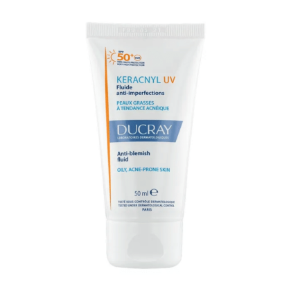 Ducray KERACNYL UV - Fluide Anti-Imperfections SPF50+ Peaux Grasses à Tendance Acnéique 50ml
