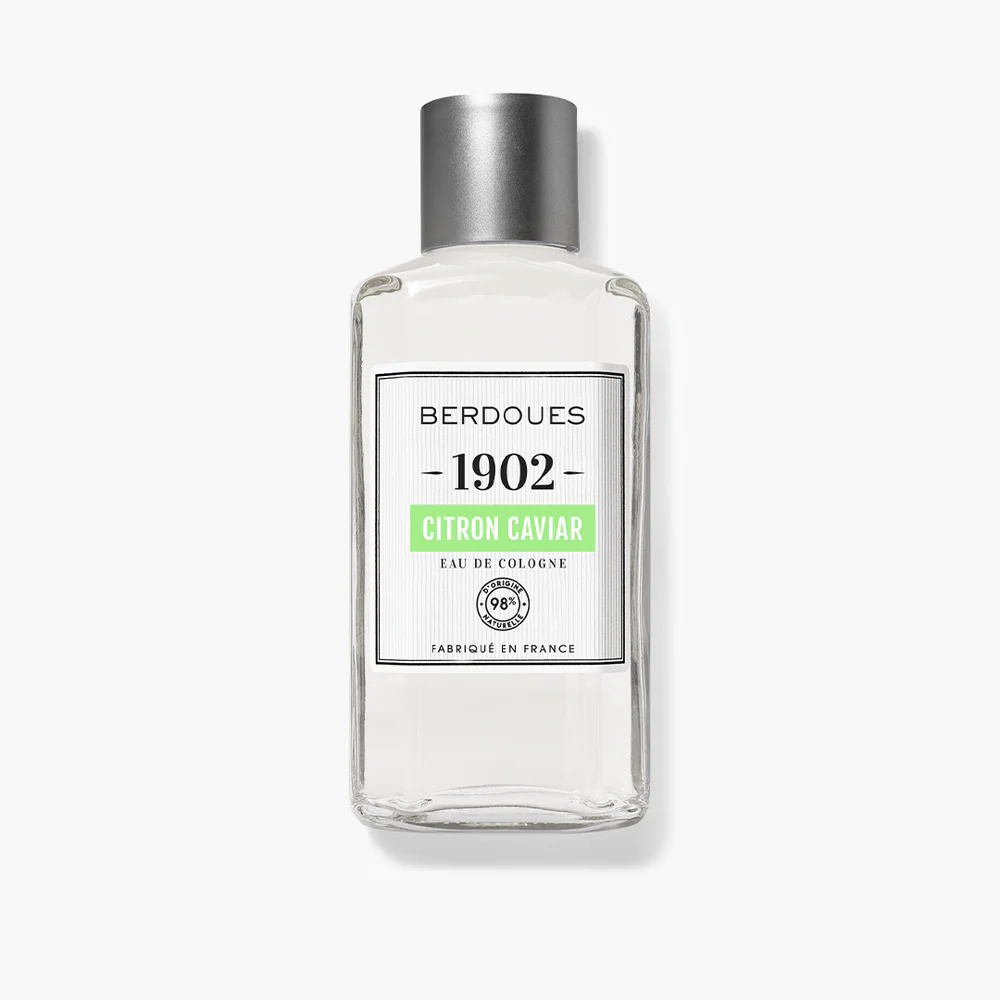 Un flacon de Berdoues Eau de Cologne Citron Caviar Pétillante et Fraîche 125 ml
