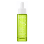 Un flacon vert de Bioderma Sébium Sérum Concentré Lissant Anti-Imperfections 30 ml avec un bouchon compte-gouttes blanc