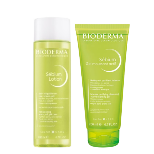 Bioderma Duo Soin Sebium ACTIFS : Anti BOUTONS - POINTS NOIRS - PORES DILATES