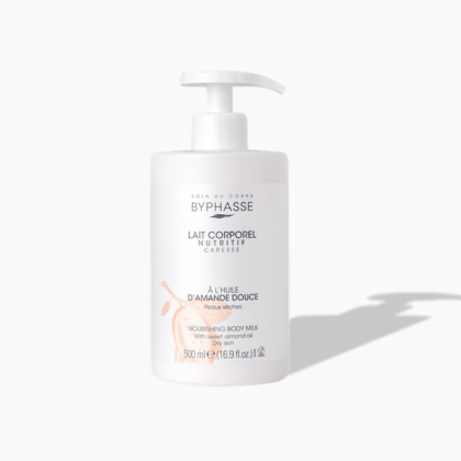 Byphasse Lait Corporel Nutritif à l’Extrait d’Amande Douce Peaux Sèches 500ml