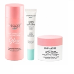 Découvrez la routine prébiotique « Morning Glow » de Byphasse : un trio composé d’un soin de jour hydratant et d’un soin éclat pour le visage — trois produits indispensables pour une peau hydratée et éclatante, magnifiquement mis en valeur sur un fond blanc. Dakar
