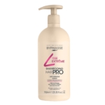Un flacon pompe beige de BYPHASSE Shampooing Liss Extrême Hair Pro Cheveux Rebelles 750ml, avec un texte rose et noir. Dakar