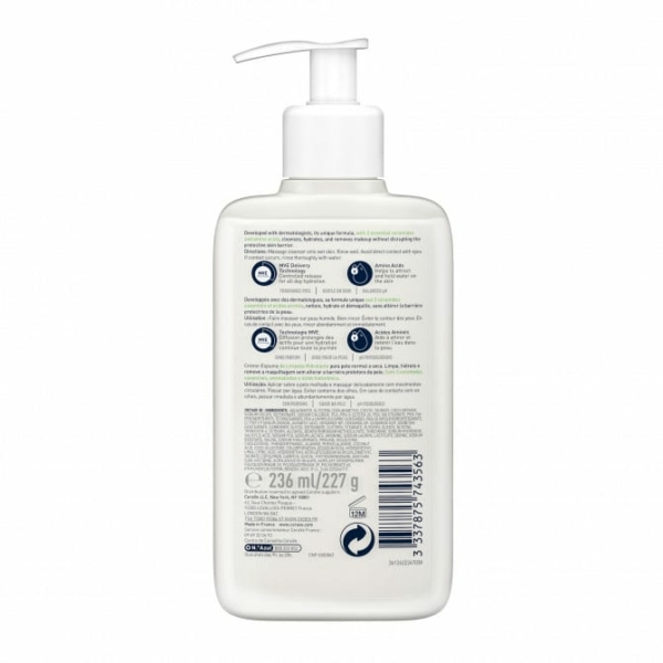 CeraVe - Crème Moussante Nettoyante Hydratante Visage pour les Peaux Normales à Sèches 236ml – Image 2