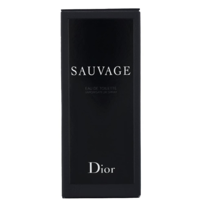 Le coffret Eau de Toilette 50 ml Eau Sauvage de Christian Dior arbore l'inscription "SAUVAGE" en blanc sur la partie supérieure et l'inscription "Dior" en bas, ainsi que l'inscription "EAU DE TOILETTE VAPORISATEUR SPRAY" en blanc. Son design conserve le charme classique de Dior. Dakar