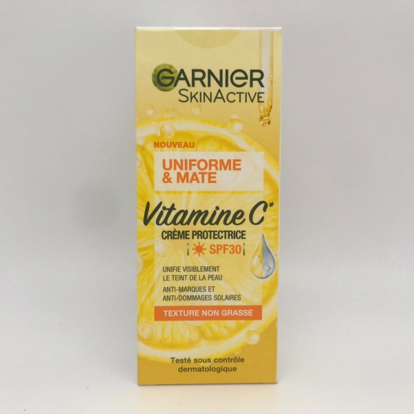 Garnier Vitamine C Crème Uniforme Et Mate Protection Solaire Anti-Taches Spf30 50 ml
