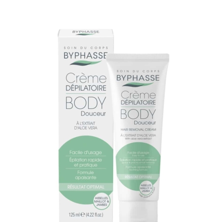 La Crème Dépilatoire à l’Aloe Vera 125 ml de BYPHASSE offre une épilation douce et sans effort, avec une formule apaisante enrichie en extrait d’aloe vera pour des résultats optimaux. Son emballage est conçu pour une application facile et une utilisation efficace. Dakar
