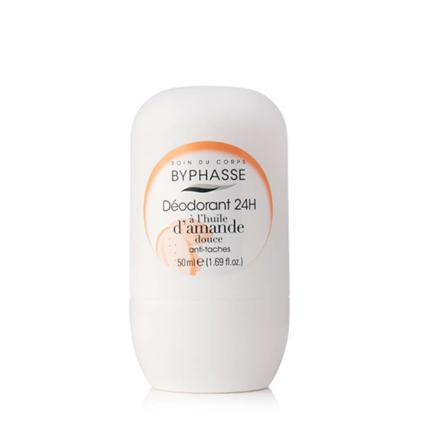 BYPHASSE Déodorant Femme 24h à l’huile d’amande douce (roll-on) 50ml – Image 2