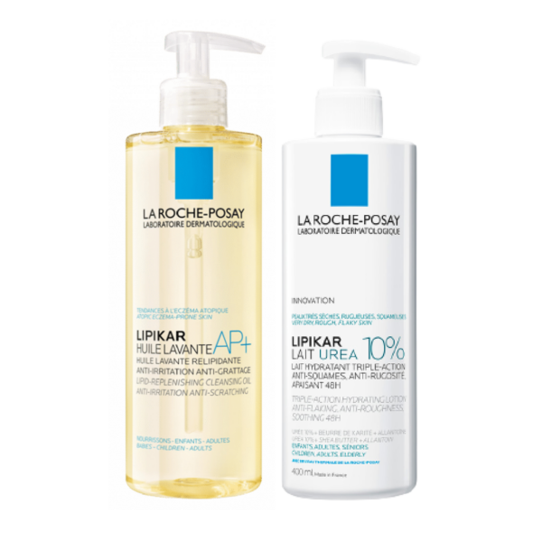Découvrez l'excellence des soins de la peau avec le Duo Lipikar Peau Lisse Huile de Douche + Lait Uréa de La Roche-Posay. Avec un engagement indéfectible envers la qualité