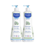 Deux flacons de Mustela Hydra Bébé Lait Corps 2x750 ml