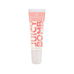 Tube of Essence Cosmetics Juicy Bomb Shiny Lipgloss 101 Joli litchi 10 ml avec un capuchon et une étiquette roses