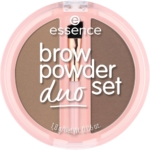Le set de poudre à sourcils Poudre à Sourcils Light And Medium 01 (2,3g) d'Essence Cosmetics est un duo rond composé de deux teintes brunes et d'un petit pinceau applicateur, étiqueté sur un couvercle rose transparent. Dakar