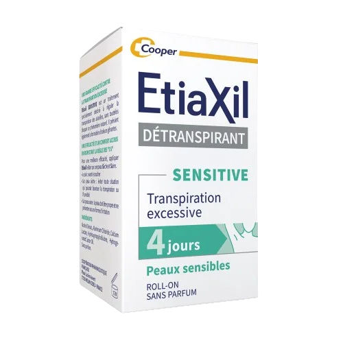 Détranspirant Etiaxil Pour Aisselles Peaux Sensibles 15ml - Traitement Transpiration Intense - Fabriqué En France