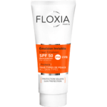 Un tube de FLOXIA PROTEXIO émulsion solaire invisible Unifiant Anti-tache SPF 50+ tous types de peau (50ml) d'Univers Cosmetix
