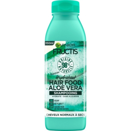 Garnier Fructis Shampooing Hair Food Aloe Vera 350 ml est un shampooing végétalien et recyclable avec 98% d'origine naturelle, idéal pour les cheveux normaux à secs. Sa formule hydratante et légère rafraîchit les cheveux. Dakar