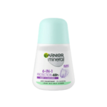 Garnier Déodorant Minéral Roll-On 6 en 1 Protection 48h 50 ml offre une protection 48 heures