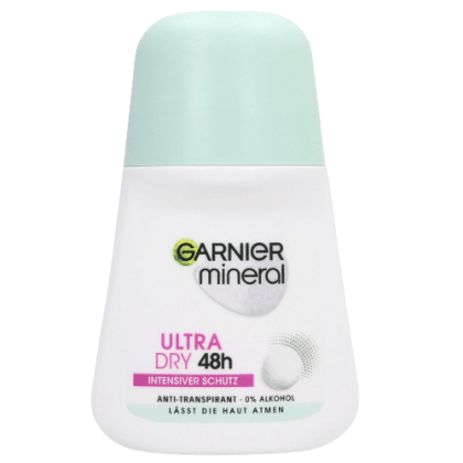 Un Déodorant Antitranspirant Minéral Garnier Roll-on Ultra Sec 48h blanc